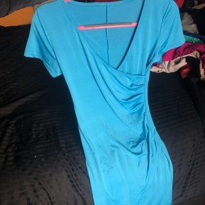 Sky blue wrap short-sleeve NWOT